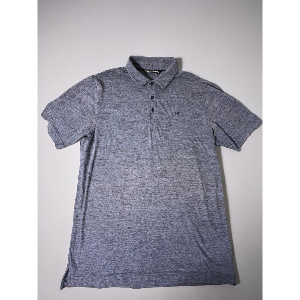 Travis Mathew Short Sleeve Golf Polo Shirt Heather Black/Gray Men's Size Large